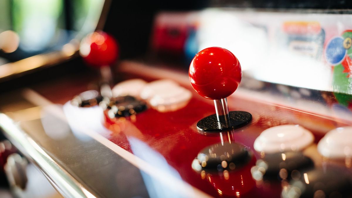 closeup of a joystick