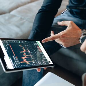 looking at data on an ipad