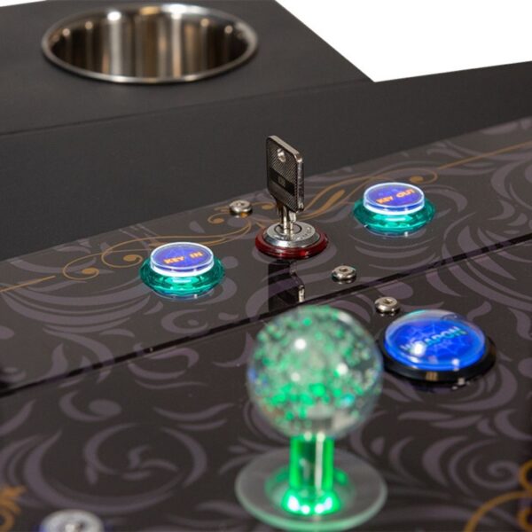 close up of a video game cabinet